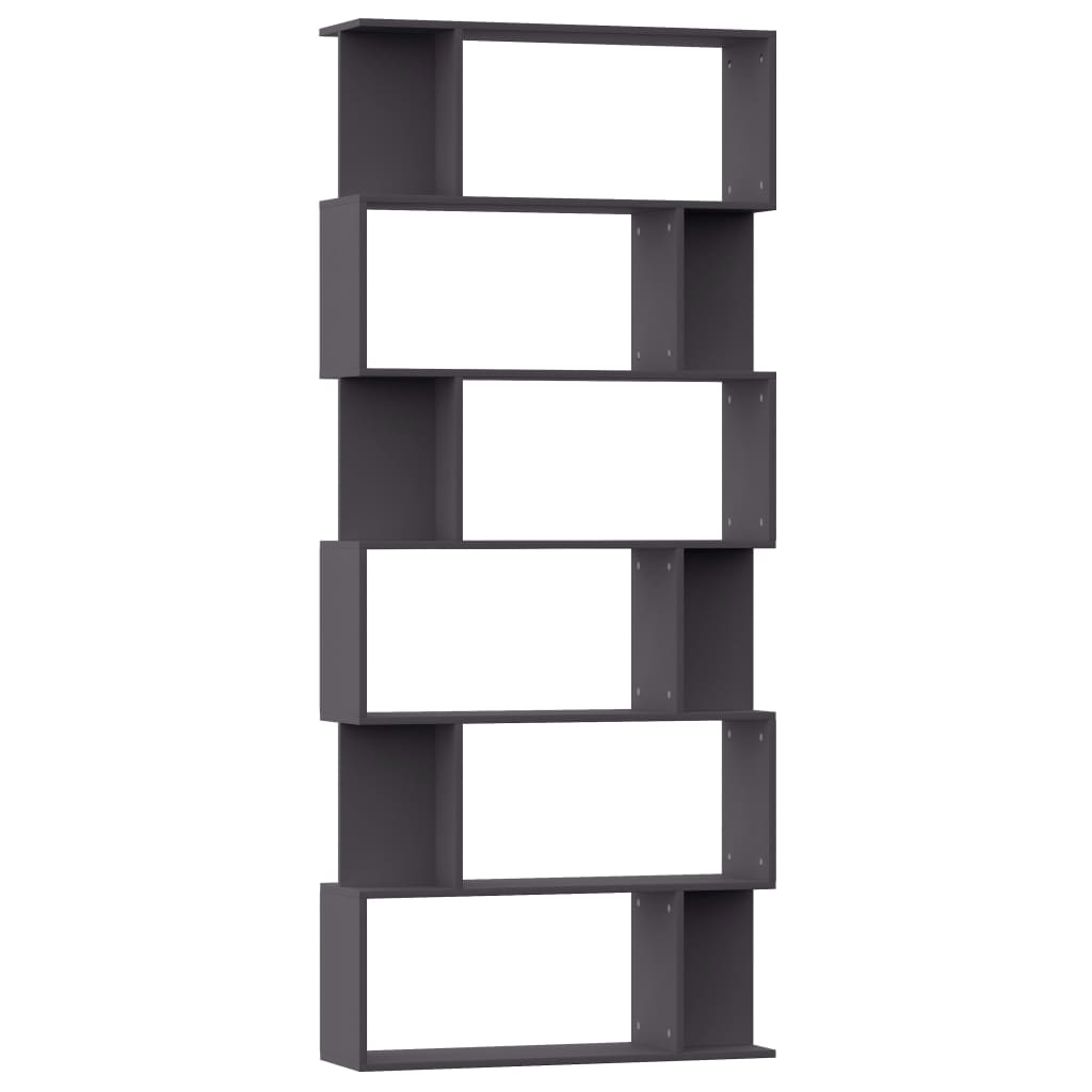 vidaXL Book Cabinet/Room Divider Gray 31.5"x9.4"x75.6" Engineered Wood