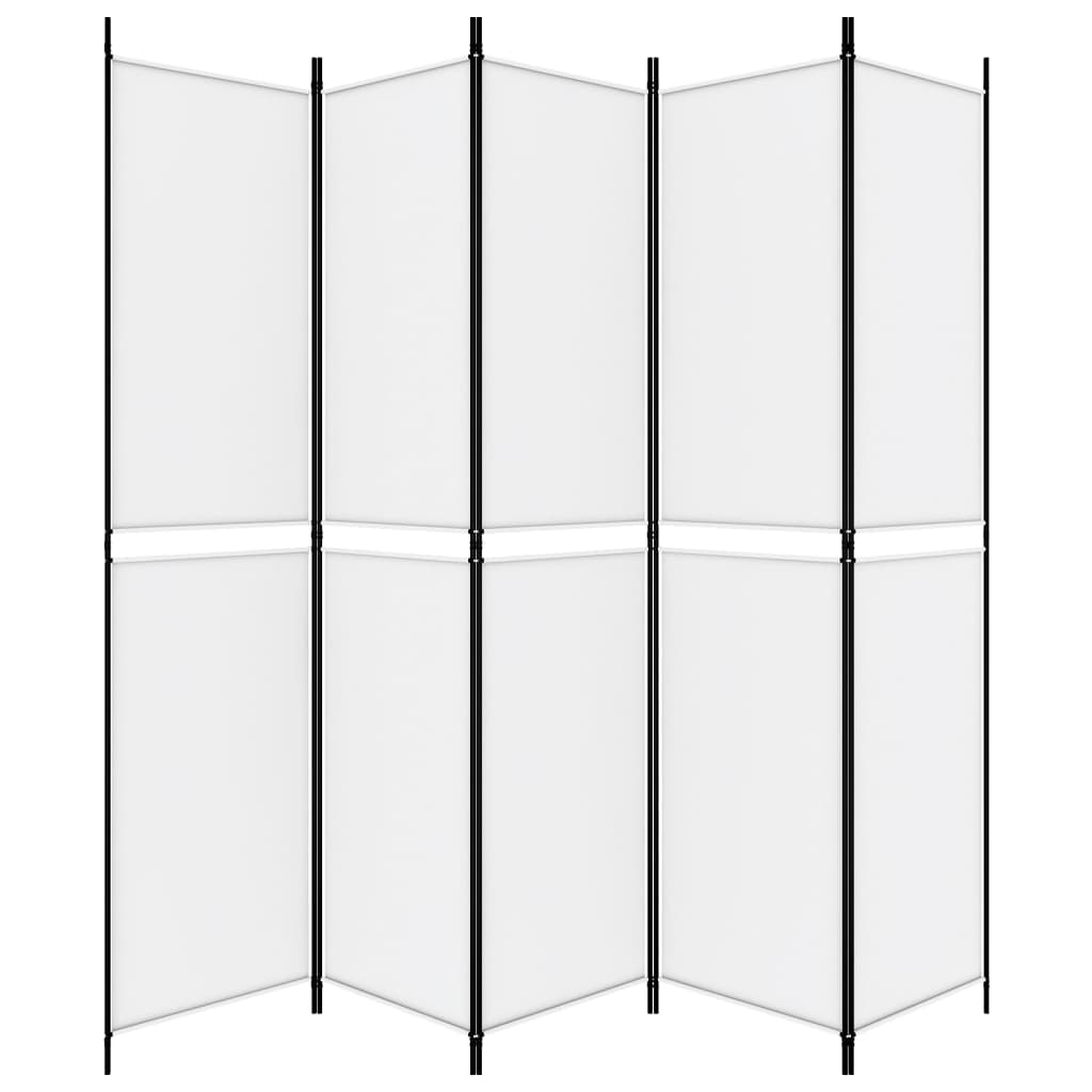 vidaXL 5-Panel Room Divider White 98.4"x86.6" Fabric