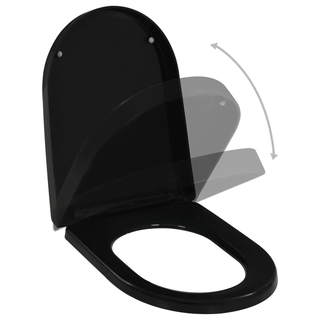 vidaXL Soft-close Toilet Seat with Quick-release Design Black