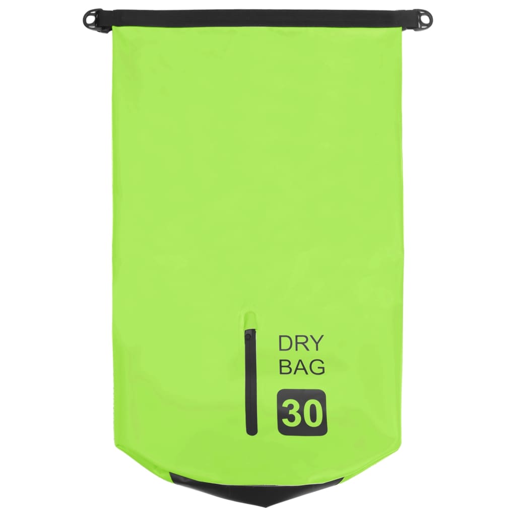 vidaXL Dry Bag with Zipper Green 7.9 gal PVC