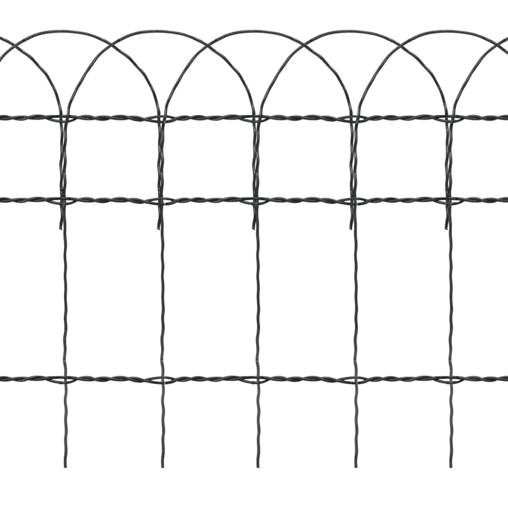 vidaXL Garden Border Fence Powder-coated Iron 32.8'x1.3'