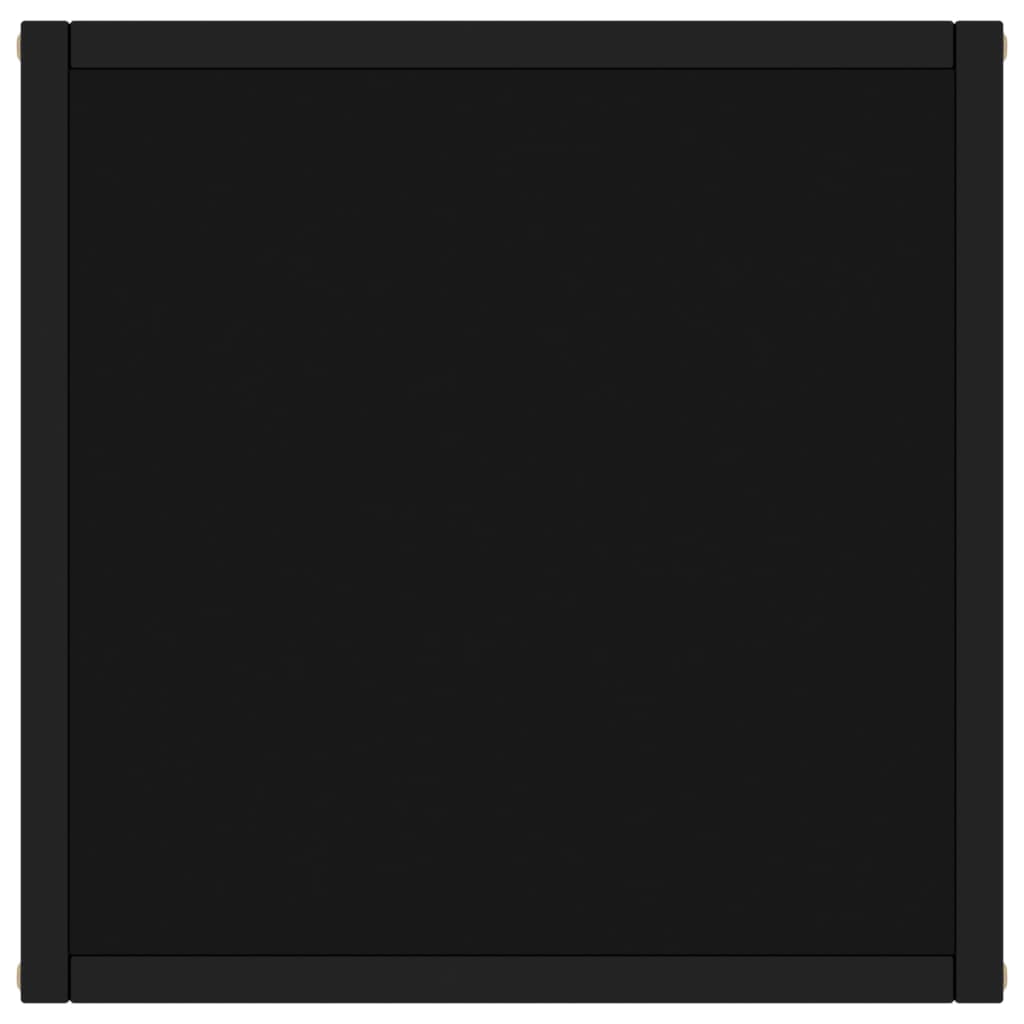 vidaXL Coffee Table Black with Black Glass 15.7"x15.7"x19.7"