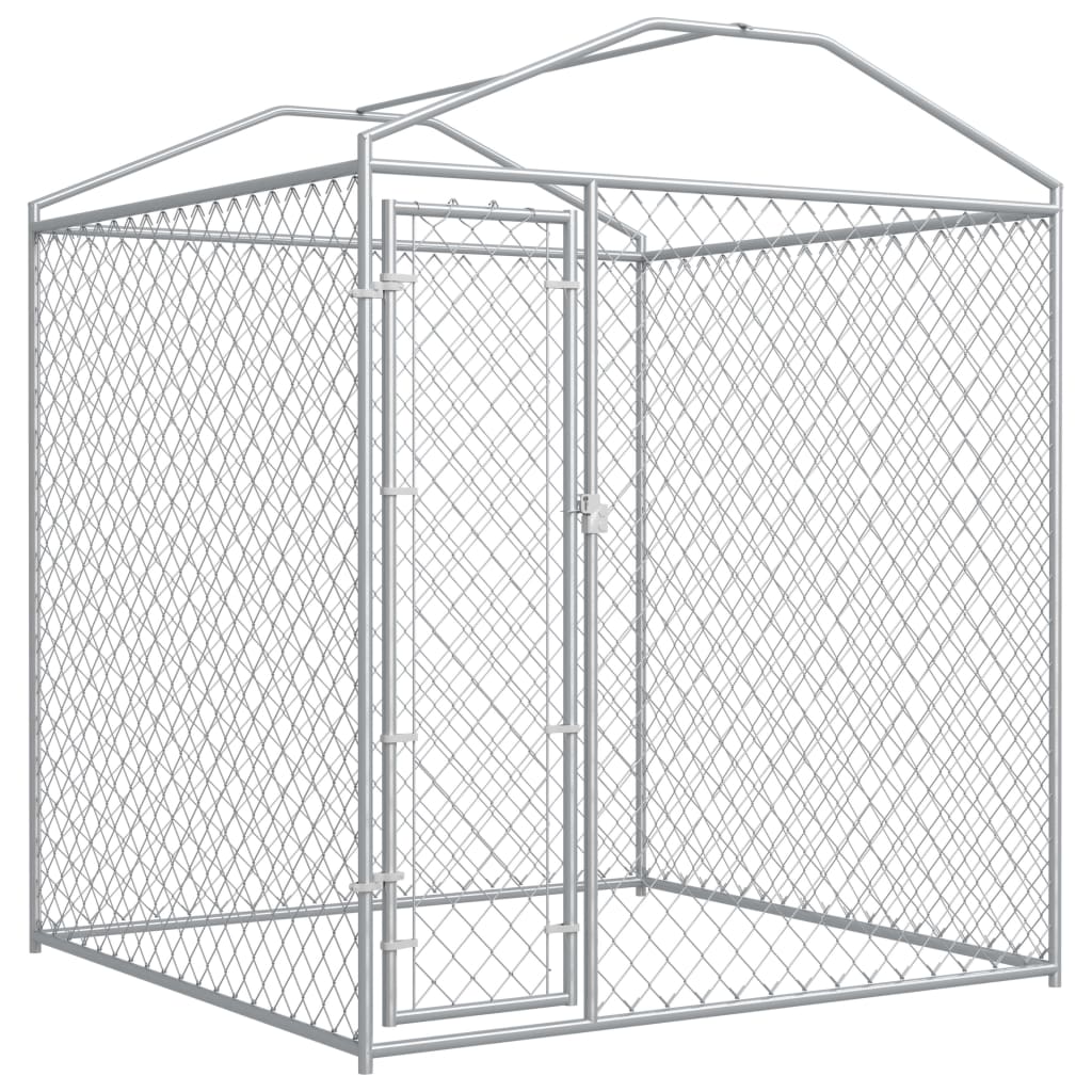 vidaXL Outdoor Dog Kennel with Canopy Top 78.7"x78.7"x88.6"