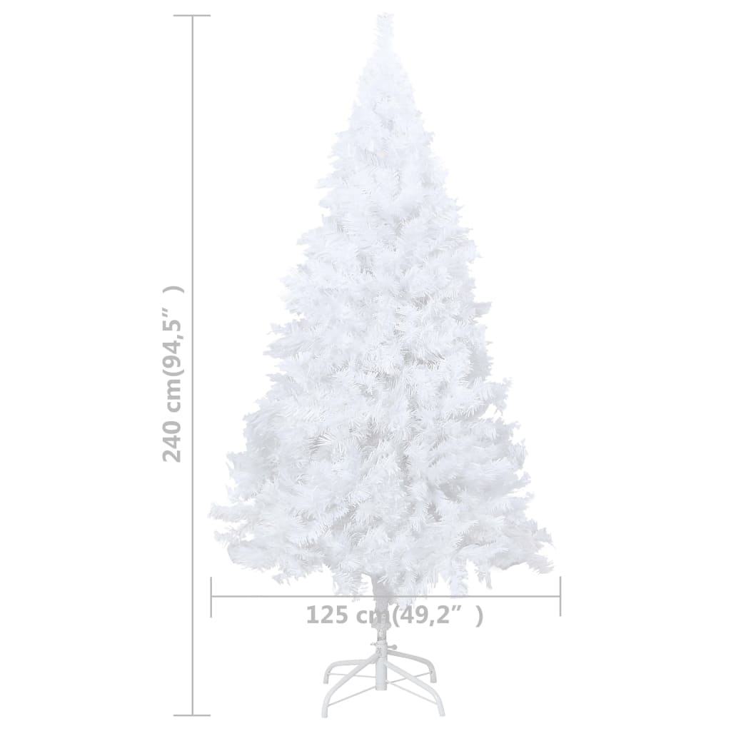 vidaXL Artificial Christmas Tree with LEDs&Ball Set White 94.5"