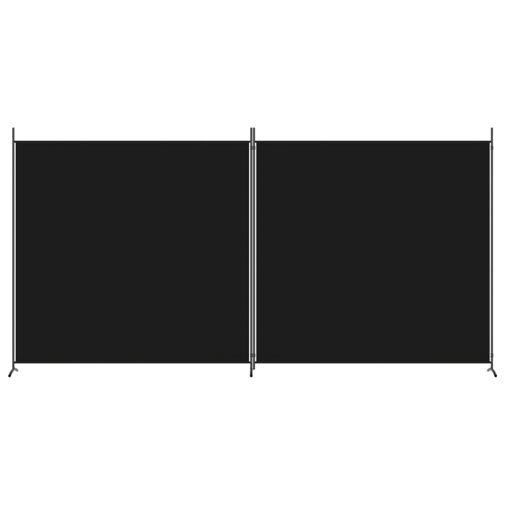 vidaXL 2-Panel Room Divider Black 137"x70.9" Fabric