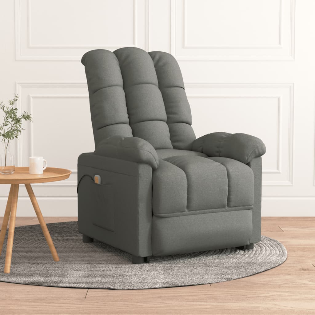 vidaXL Massage Chair Dark Gray Fabric