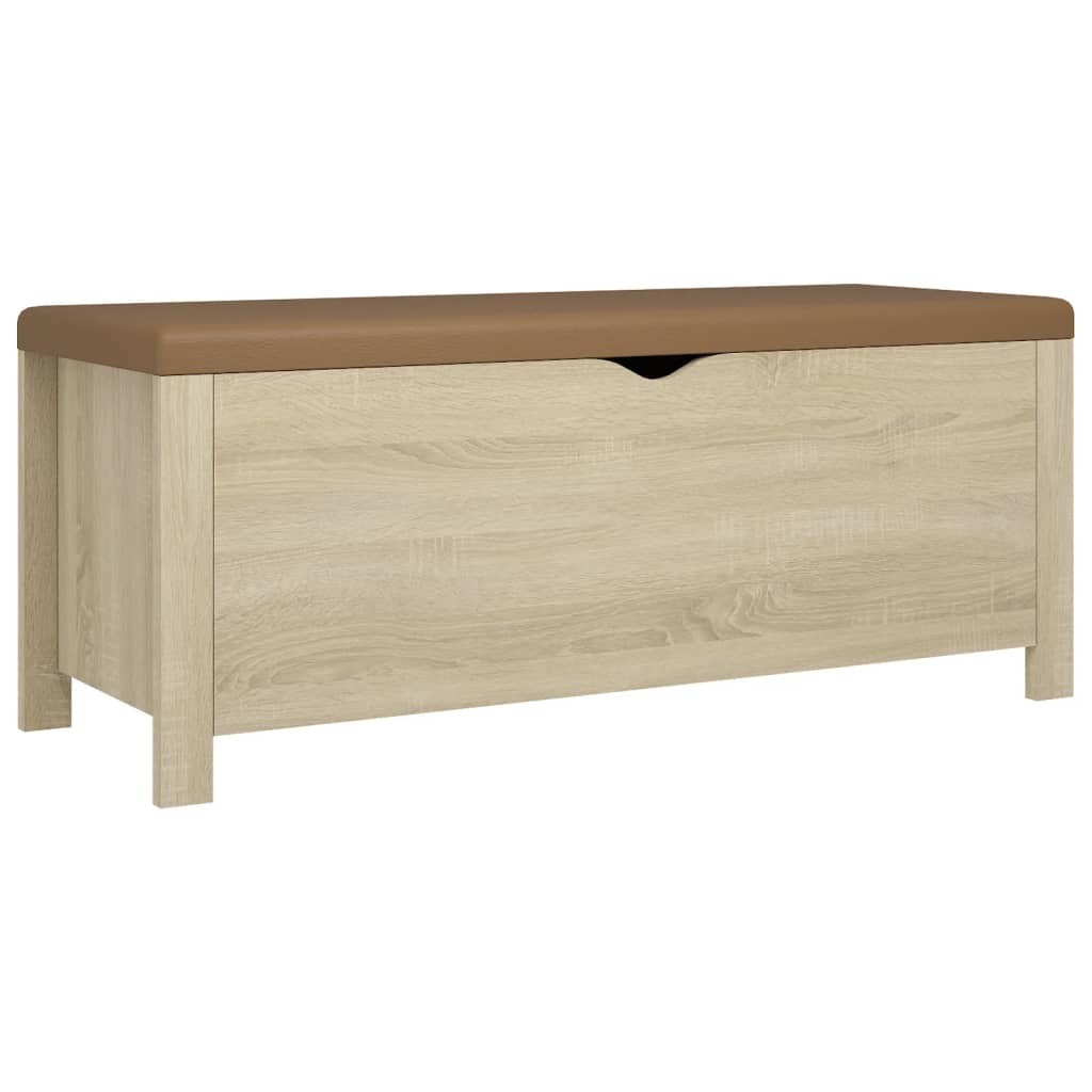 vidaXL Storage Box with Cushion Sonoma Oak 41.3"x15.7"x17.7" Engineered Wood