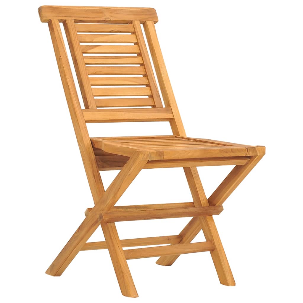 vidaXL Folding Patio Chairs 6 pcs 18.5"x24.8"x35.4" Solid Wood Teak