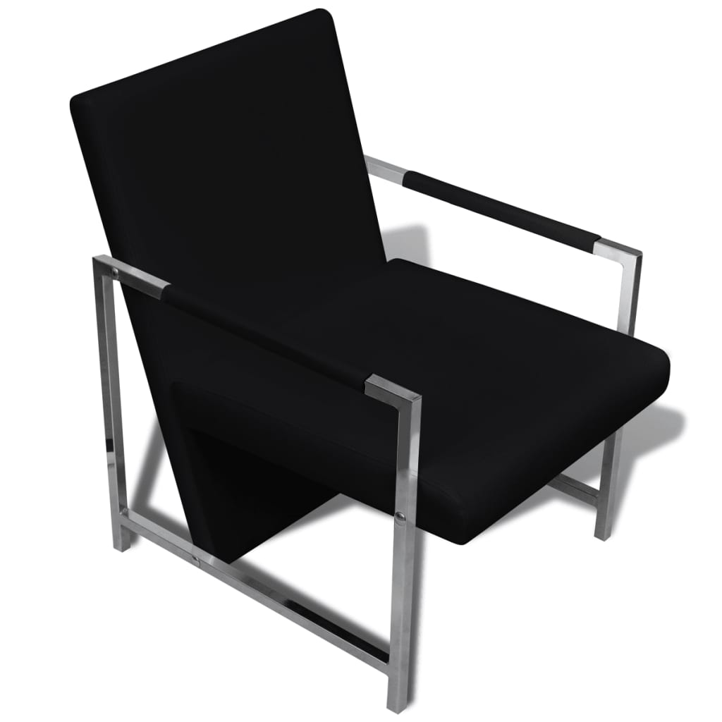 vidaXL Cube Armchair Black Faux Leather