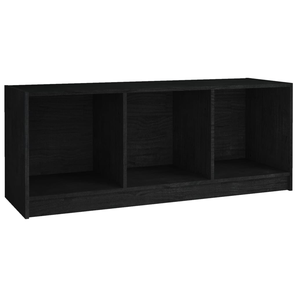 vidaXL TV Stand Black 40.9"x13"x16.1" Solid Wood Pine