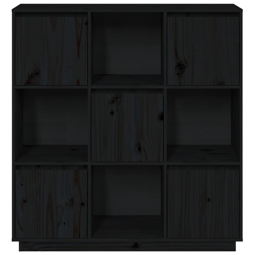 vidaXL Highboard Black 43.5"x13.8"x46.1" Solid Wood Pine