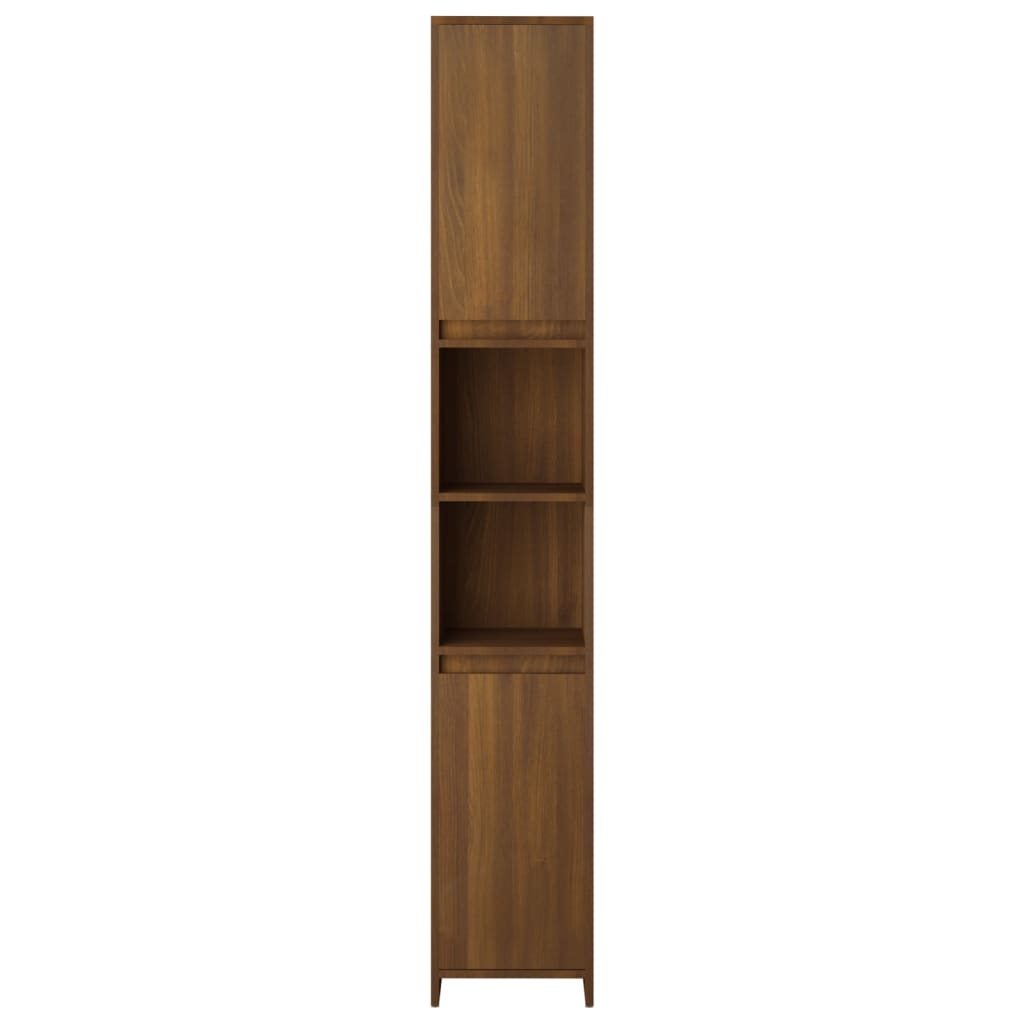 vidaXL Bathroom Cabinet Brown Oak 11.8"x11.8"x72.2" Engineered Wood