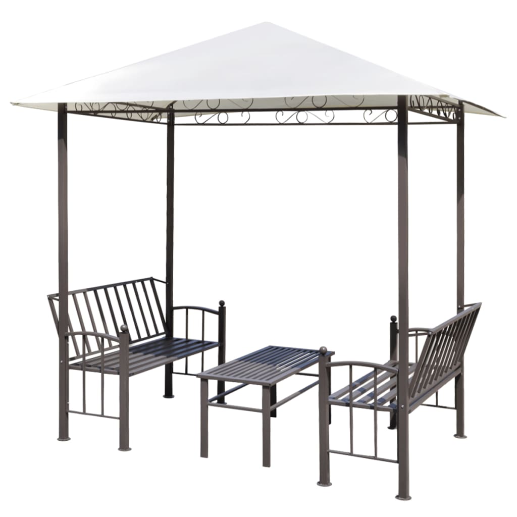 vidaXL Garden Pavilion with Table and Benches 8.2'x4.9'x7.9'