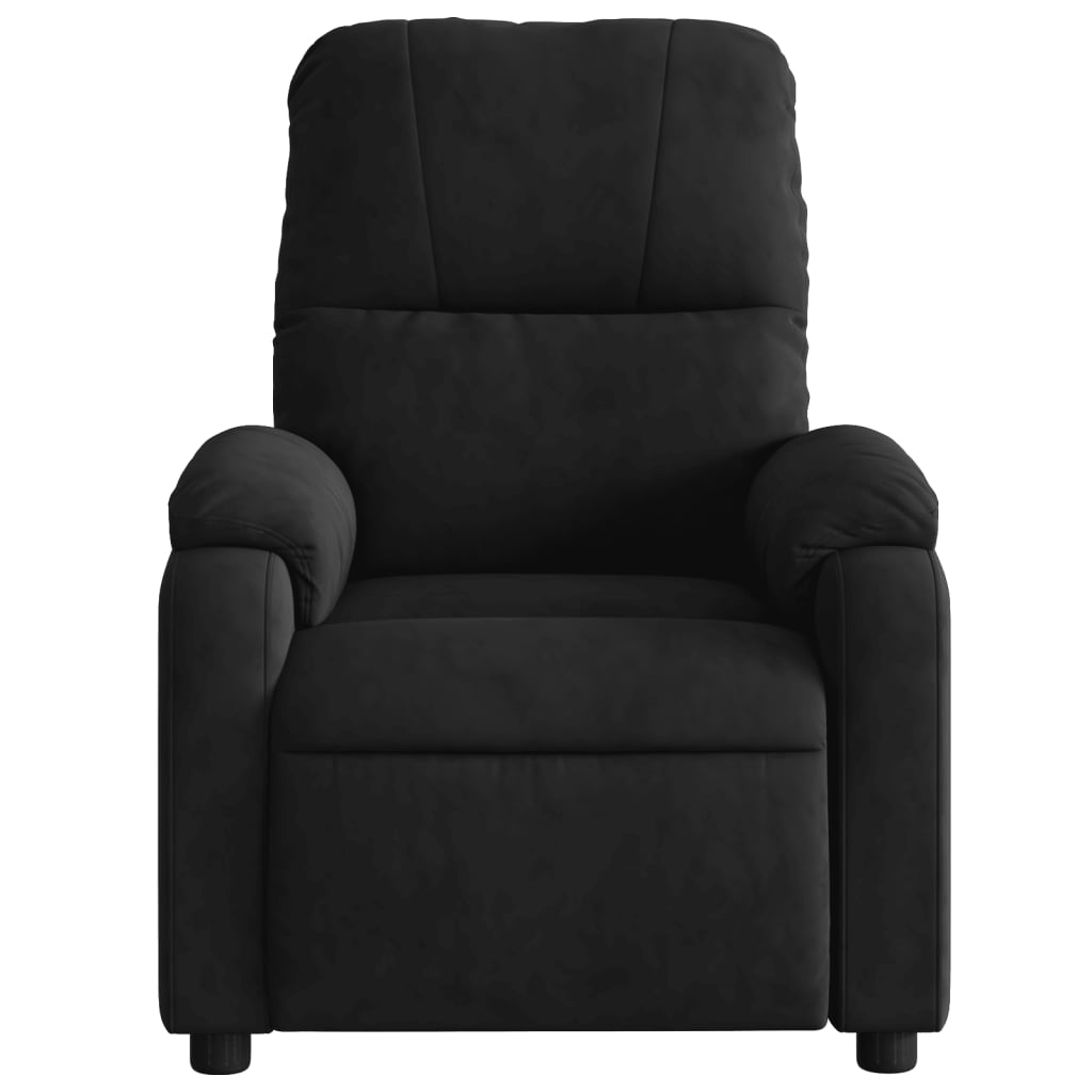 vidaXL Massage Recliner Chair Black Microfiber Fabric