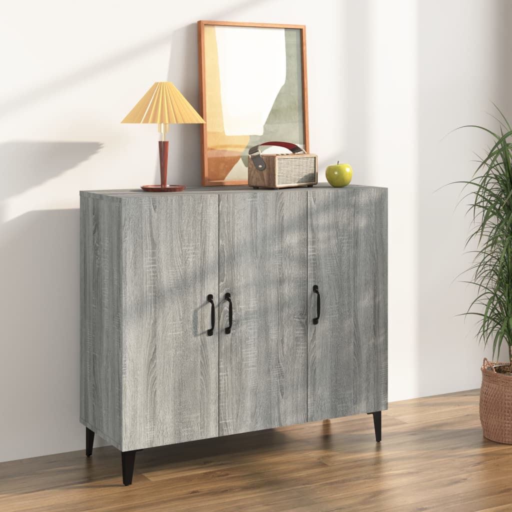 vidaXL Sideboard Gray Sonoma 35.4"x13.4"x31.5" Engineered Wood