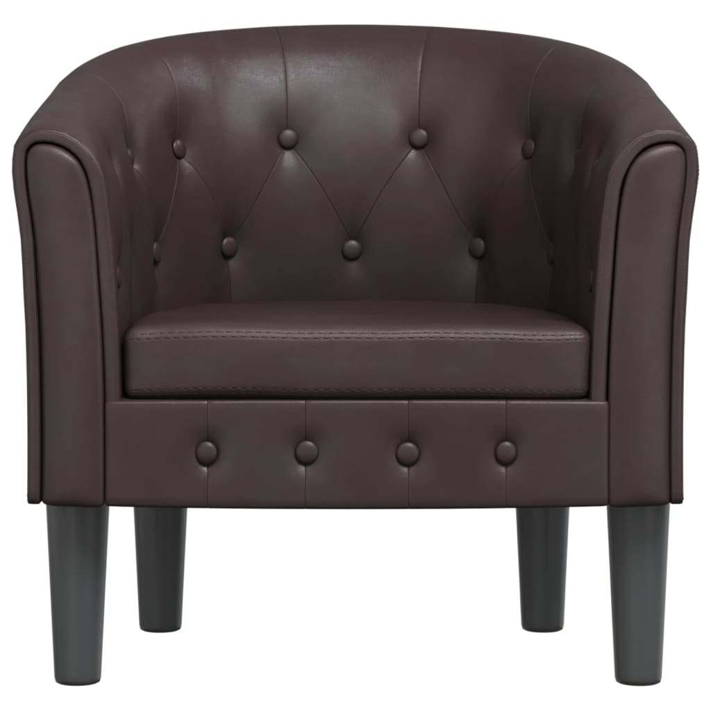 vidaXL Tub Chair Brown Faux Leather