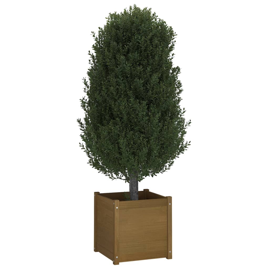 vidaXL Garden Planter Honey Brown 19.7"x19.7"x19.7" Solid Wood Pine