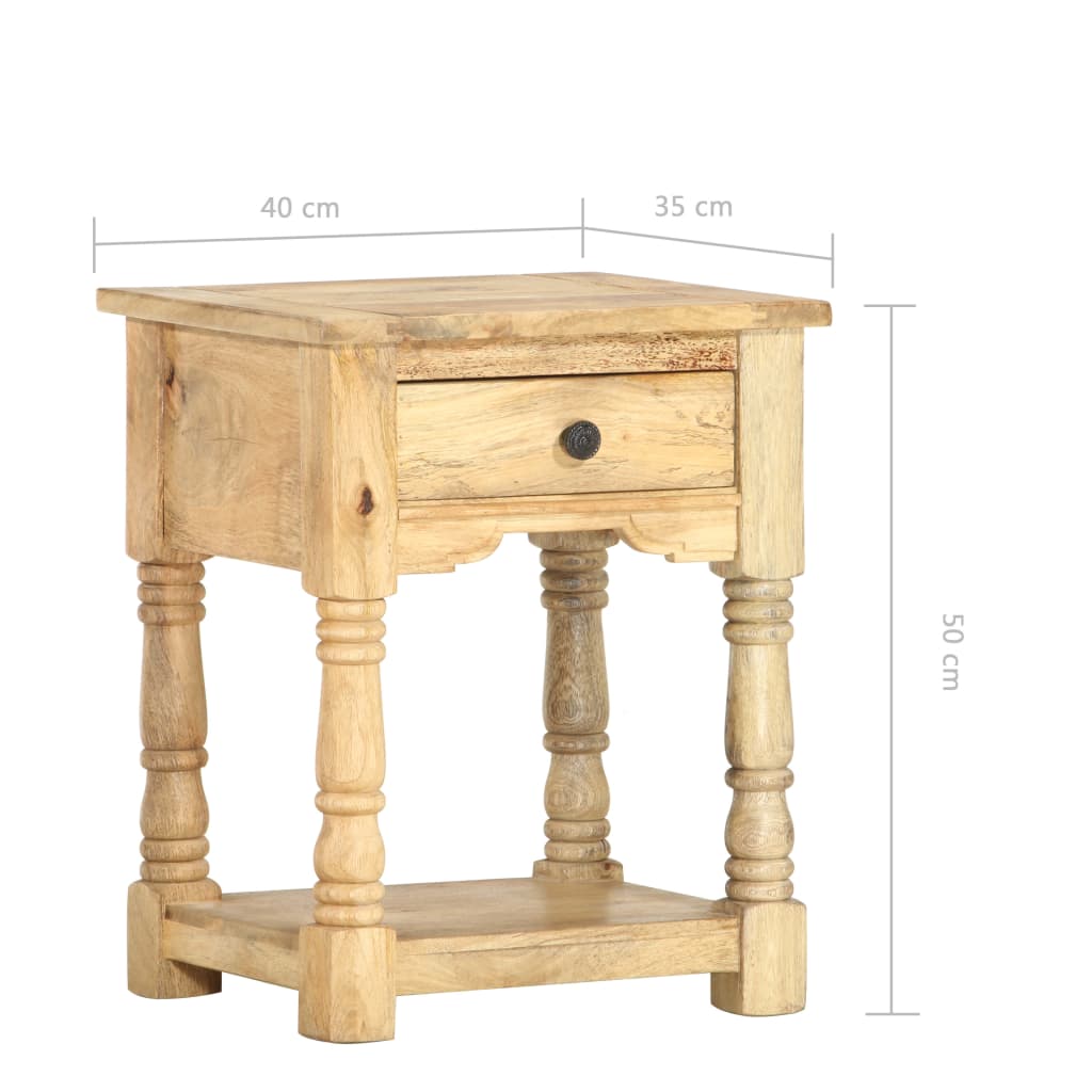 vidaXL Bedside Cabinet 15.7"x13.8"x19.7" Solid Mango Wood