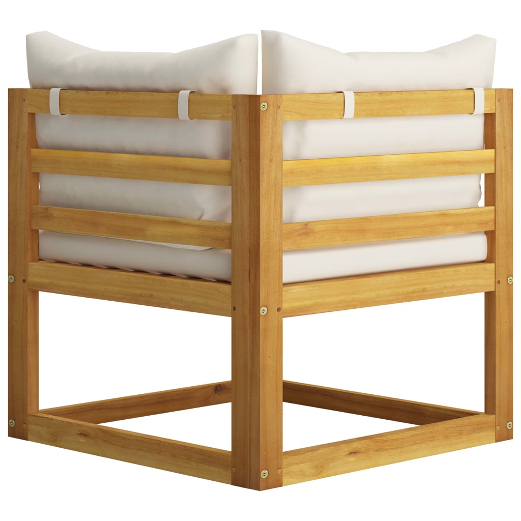 vidaXL 6 Piece Patio Lounge Set with Cushion Cream Solid Acacia Wood