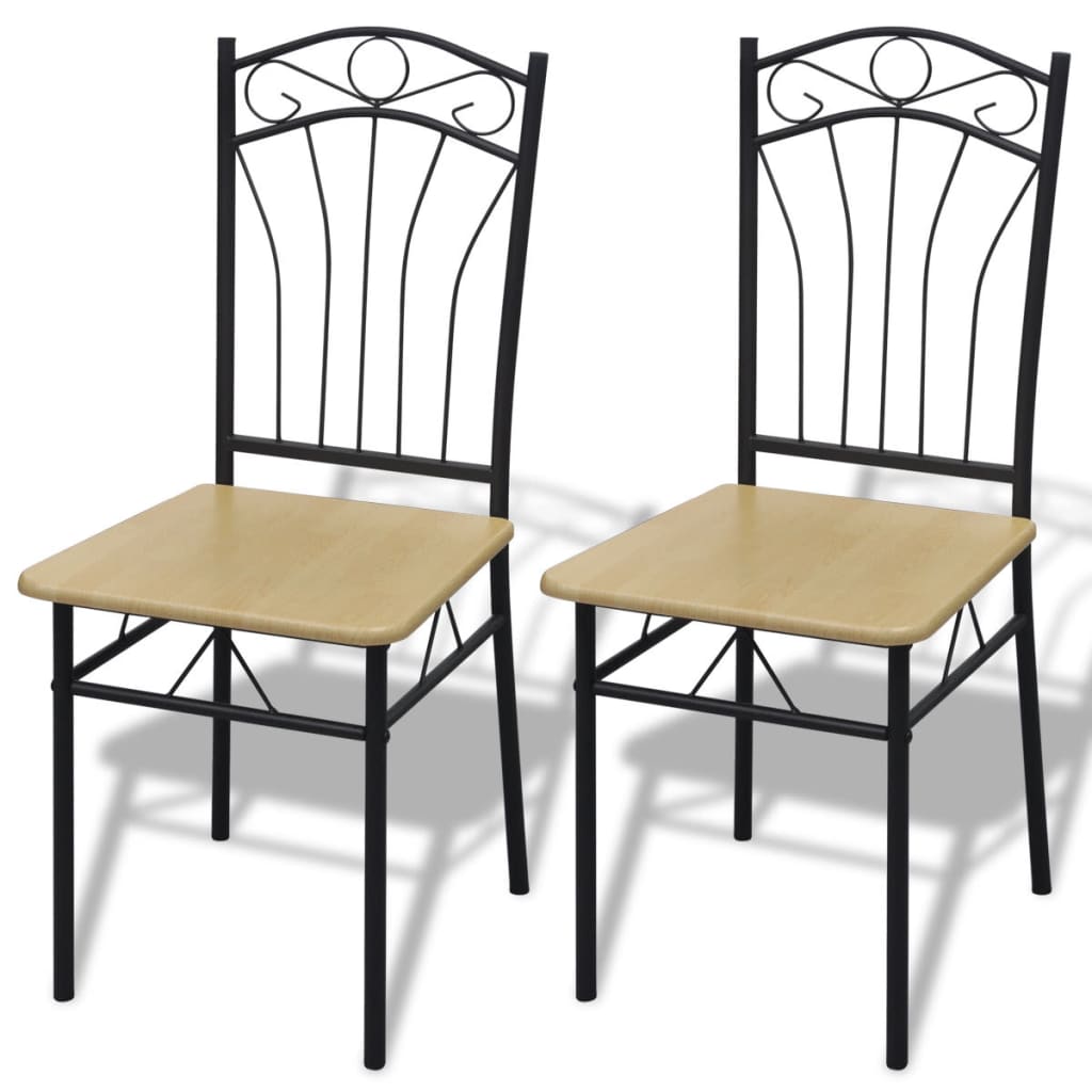 vidaXL Dining Chairs 2 pcs Light Brown MDF