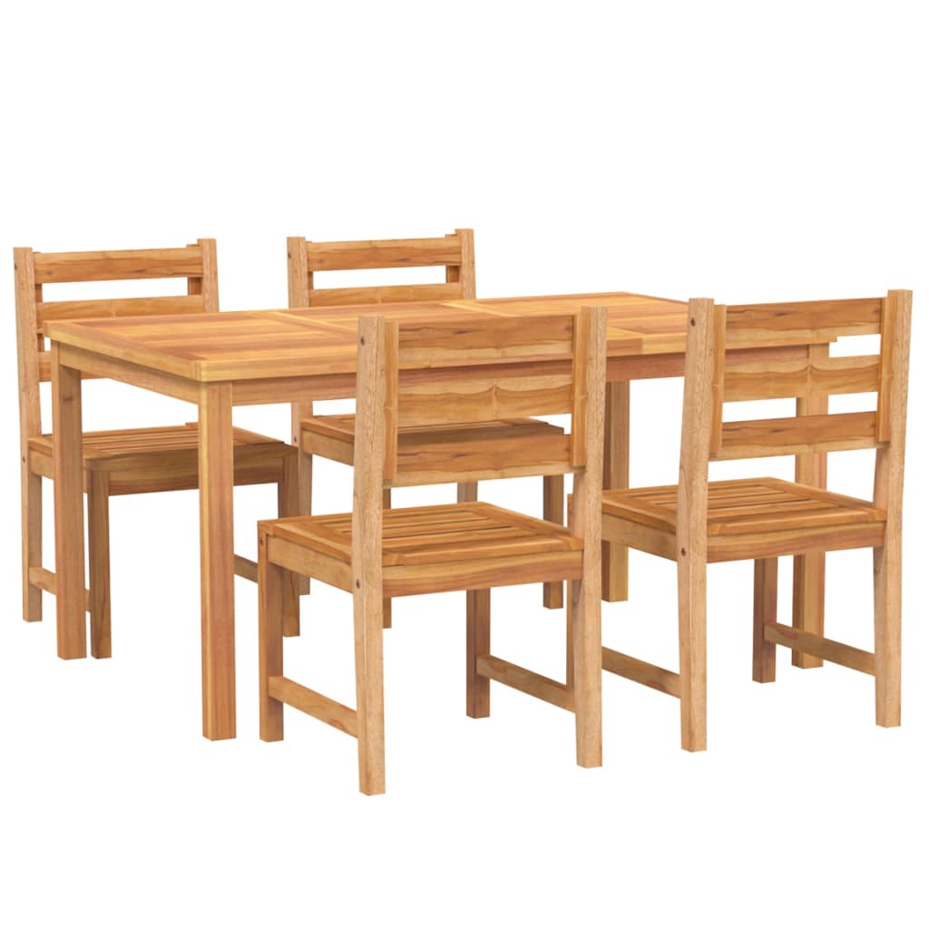 vidaXL 5 Piece Patio Dining Set Solid Wood Teak