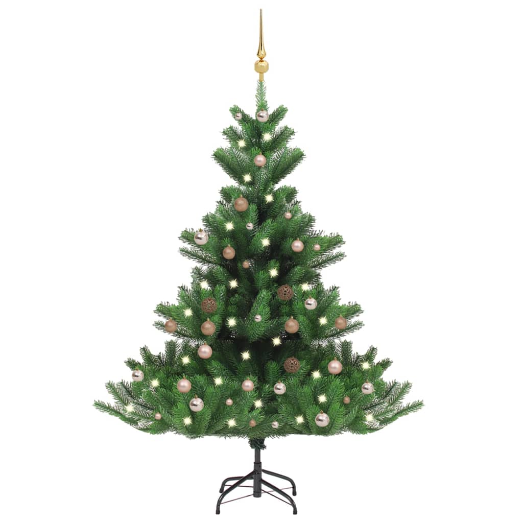 vidaXL Nordmann Fir Artificial Christmas Tree LED&Ball Set Green 59.1"