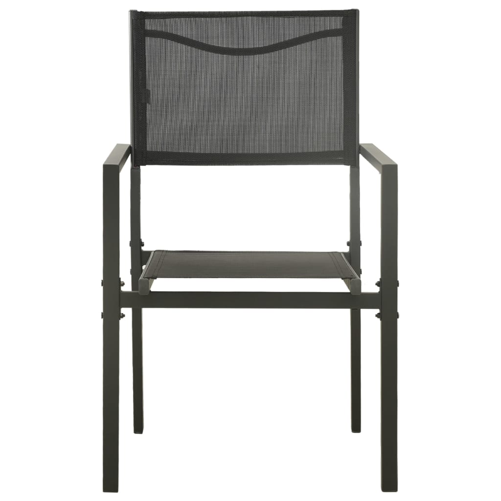 vidaXL Patio Chairs 4 pcs Textilene and Steel Black and Anthracite