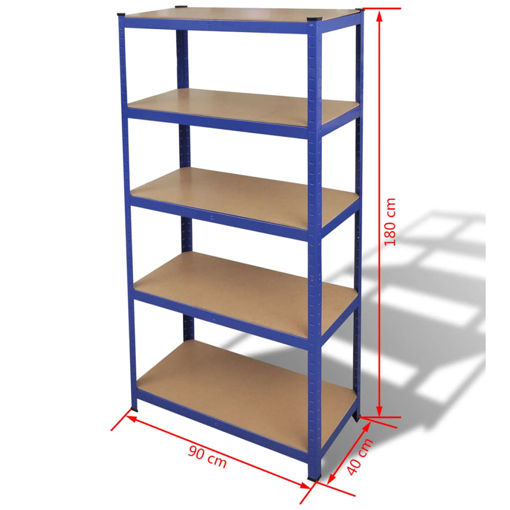 vidaXL Storage Shelf Blue 2pcs