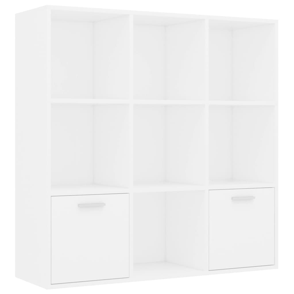 vidaXL Book Cabinet White 38.6"x11.8"x38.6" Engineered Wood