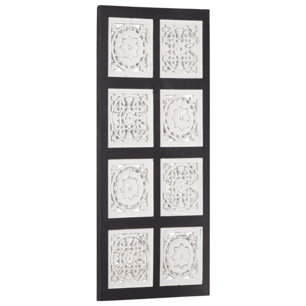 vidaXL Hand-Carved Wall Panel MDF 15.7"x31.5"x0.6" Black and White