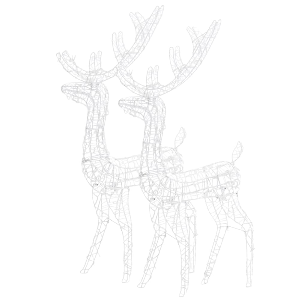 vidaXL Acrylic Reindeer Christmas Decorations 2 pcs 47.2" Warm White