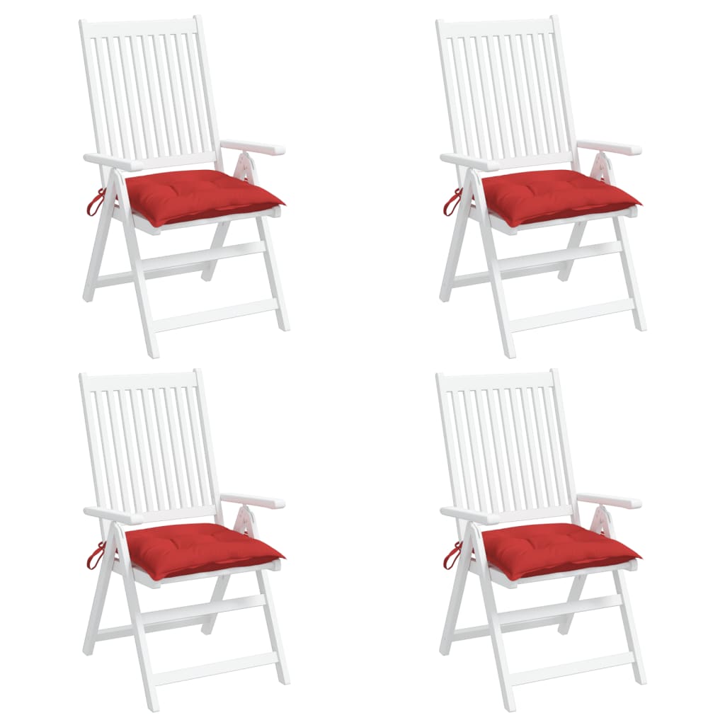 vidaXL Chair Cushions 4 pcs Red 19.7"x19.7"x2.8" Oxford Fabric