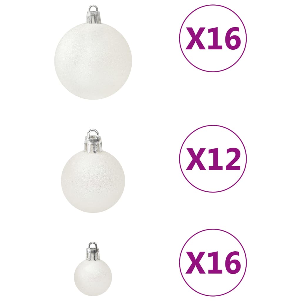 vidaXL 100 Piece Christmas Ball Set White