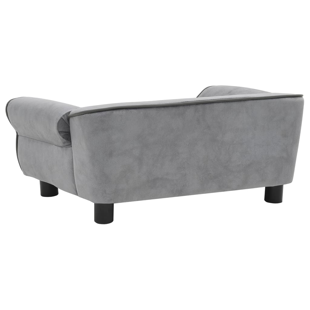 vidaXL Dog Sofa Gray 28.3"x17.7"x11.8" Plush