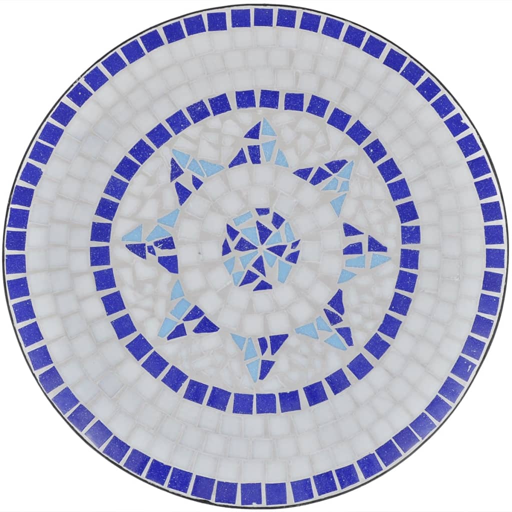 vidaXL Bistro Table Blue and White 23.6" Mosaic