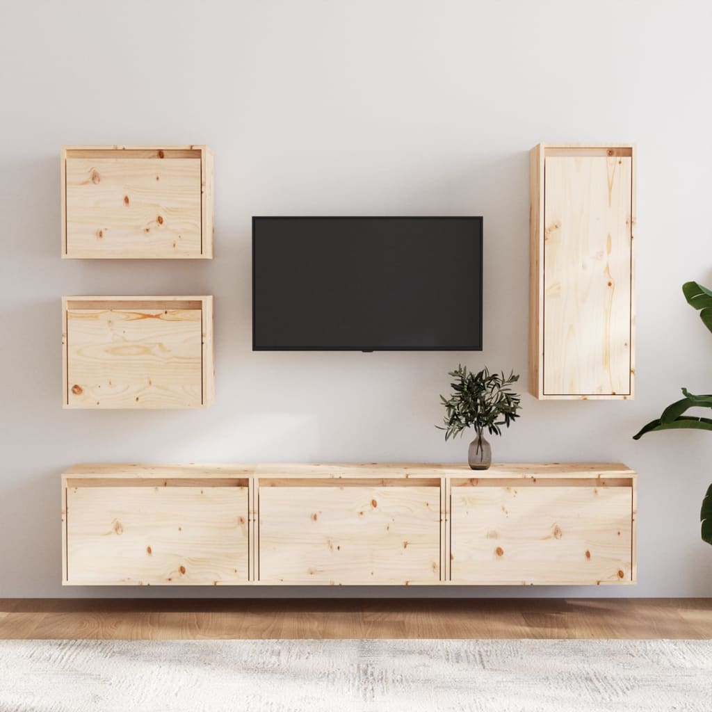 vidaXL TV Stands 6 Pcs Solid Wood Pine