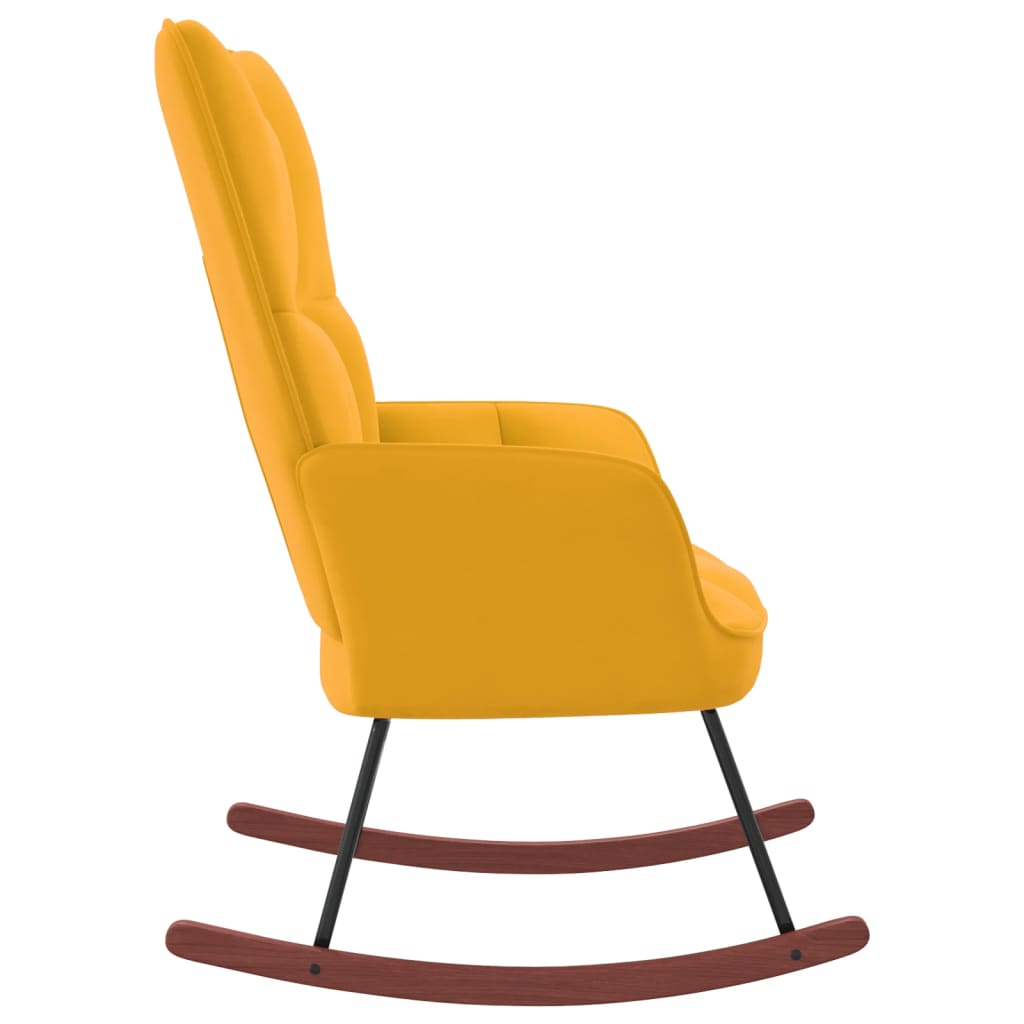 vidaXL Rocking Chair Mustard Yellow Velvet