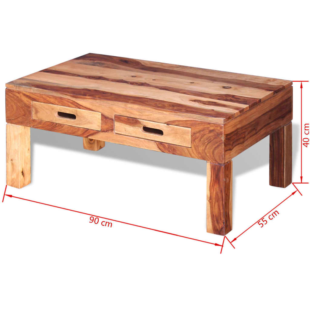 vidaXL Coffee Table Solid Sheesham Wood