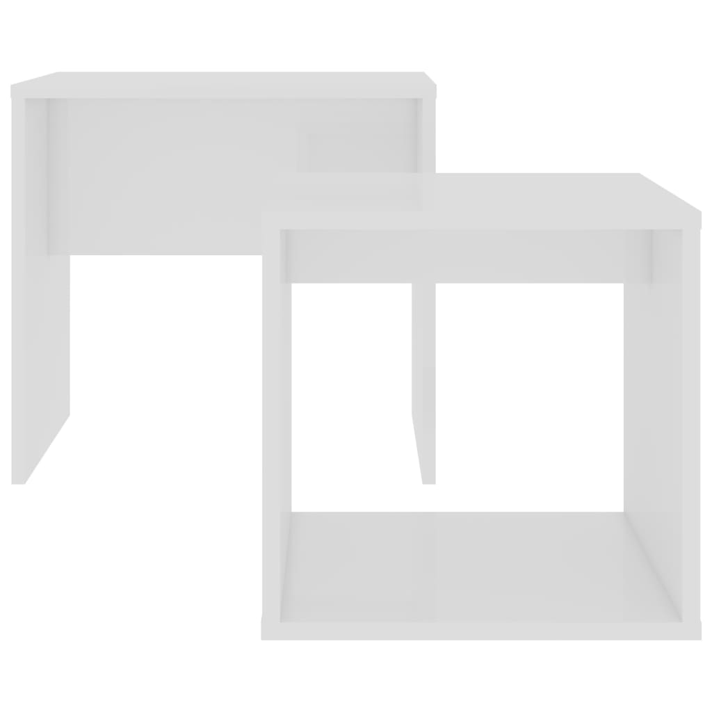 vidaXL Coffee Table Set White 18.9"x11.8"x17.7" Engineered Wood