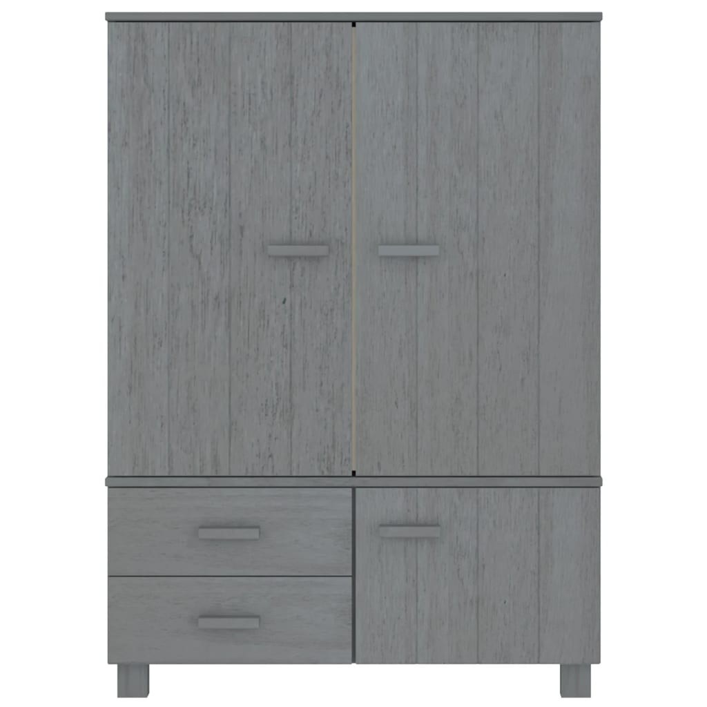 vidaXL Wardrobe HAMAR Dark Gray 39"x17.7"x53.9" Solid Wood Pine