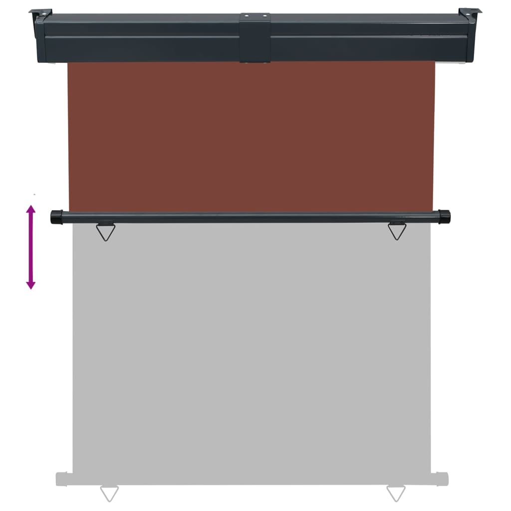 vidaXL Balcony Side Awning 55.1"x98.4" Brown