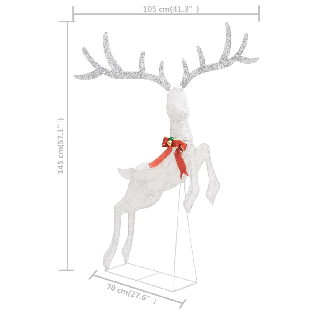 vidaXL Flying Reindeer Christmas Decoration 120 LEDs Silver Cold White