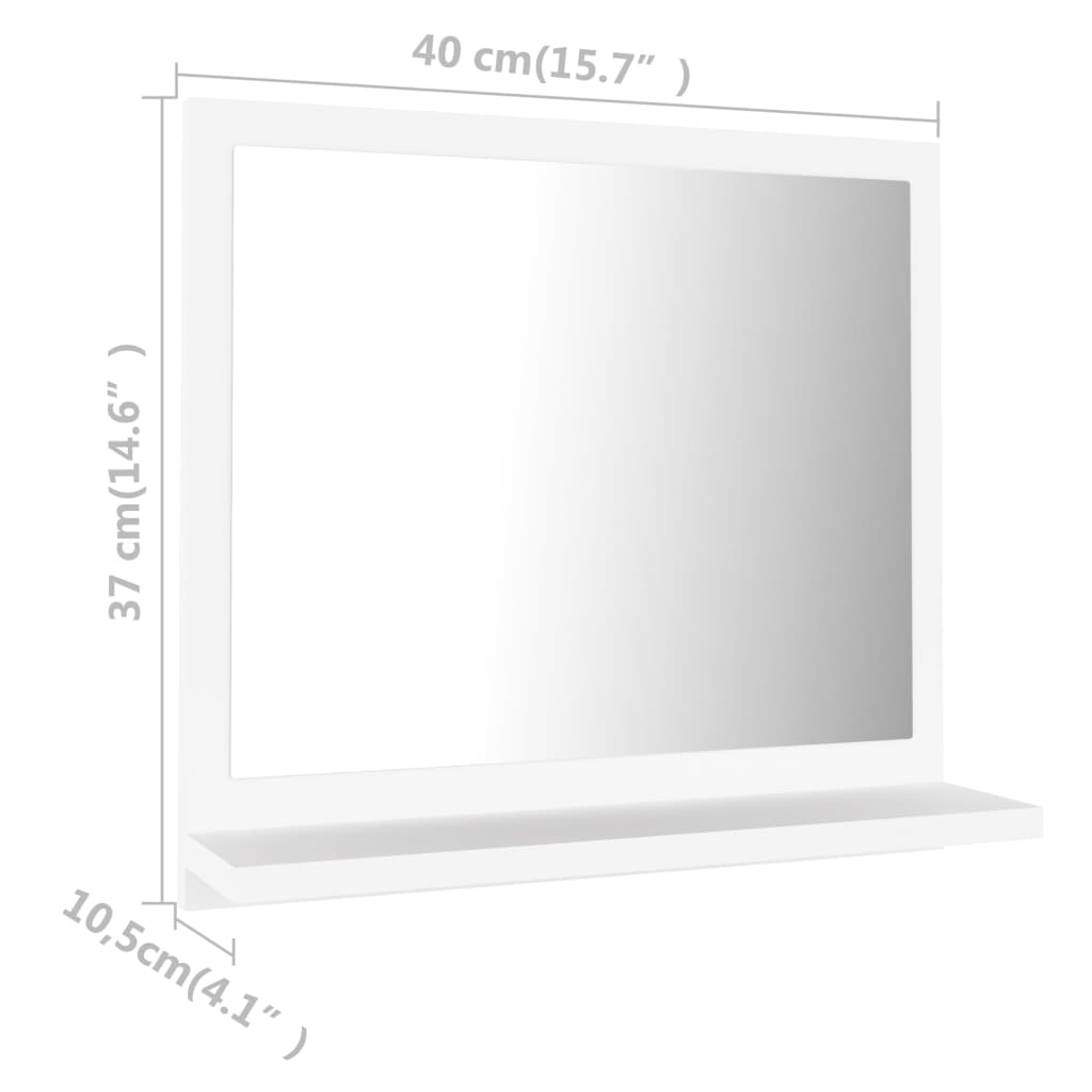 vidaXL Bathroom Mirror White 15.7"x4.1"x14.6" Engineered Wood