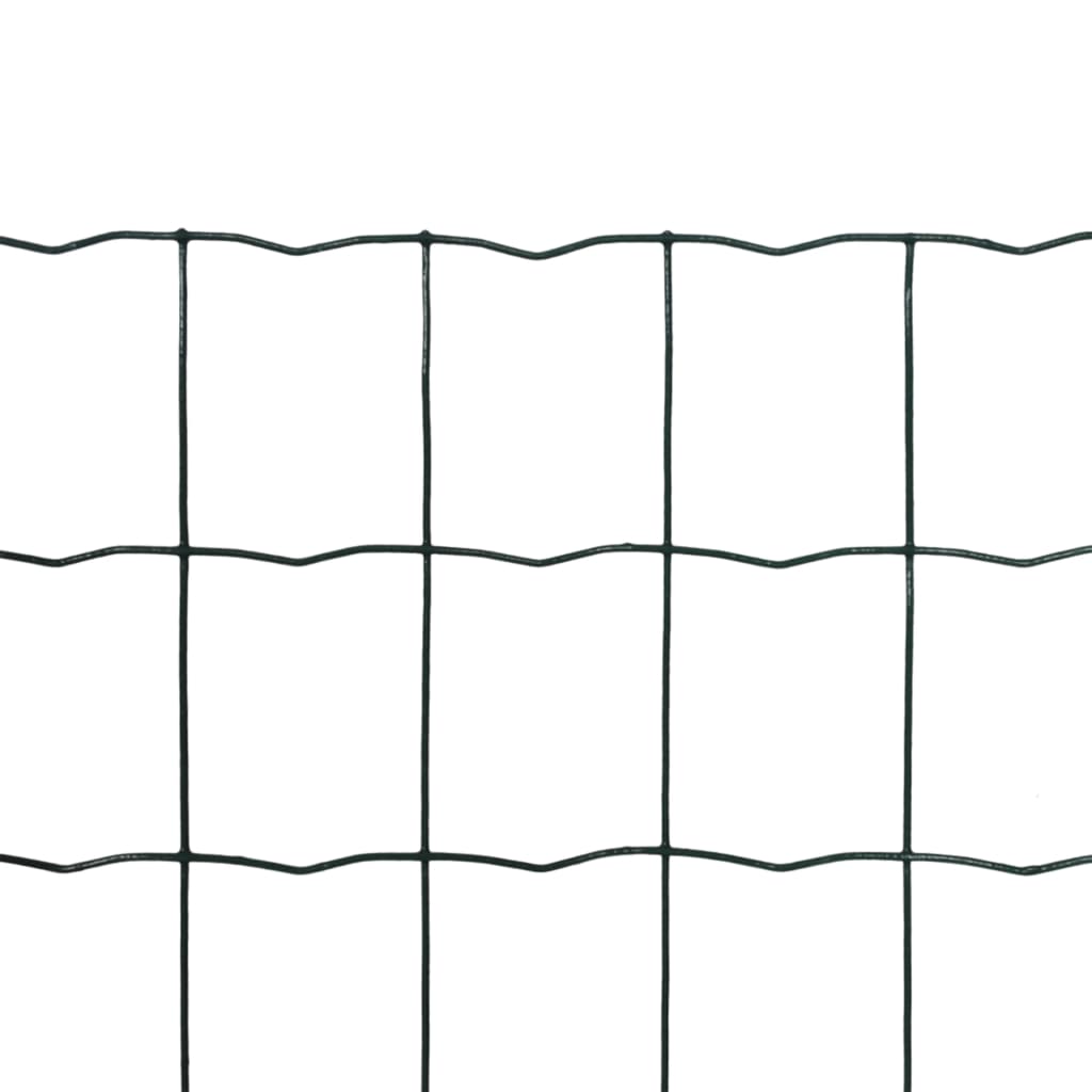 vidaXL Euro Fence Steel 82ft x 3.3ft Green