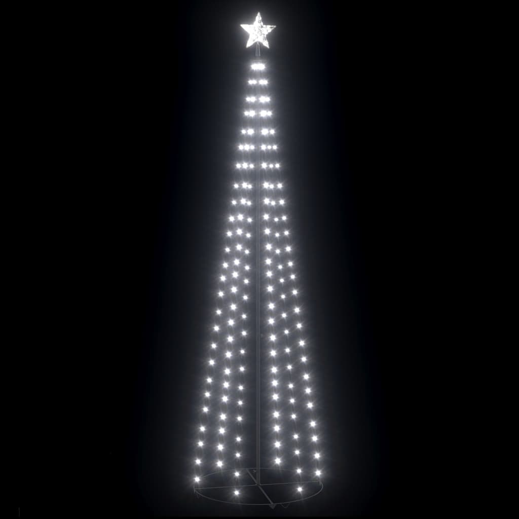 vidaXL Christmas Cone Tree Cold White 136 LEDs Decoration 27.6"x94.5"