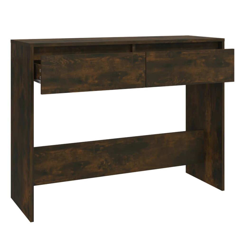 vidaXL Console Table Smoked Oak 39.4"x13.8"x30.1" Engineered Wood