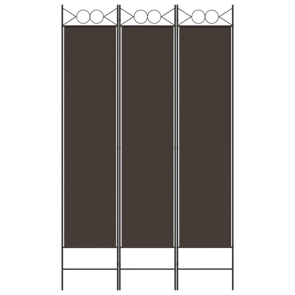 vidaXL 3-Panel Room Divider Brown 47.2"x78.7" Fabric