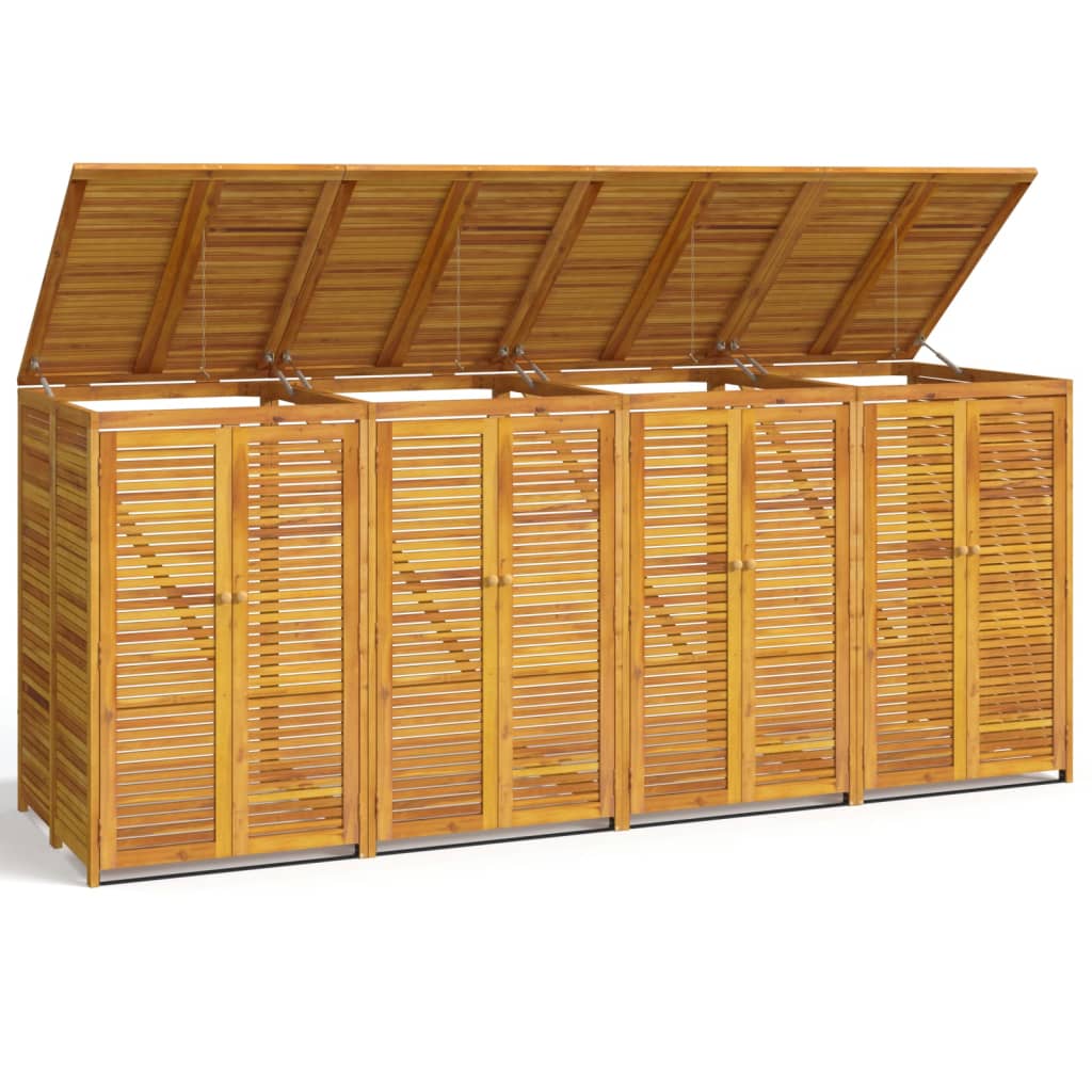 vidaXL Quadruple Garbage Bin Shed 110.2"x35"x46.1" Solid Wood Acacia