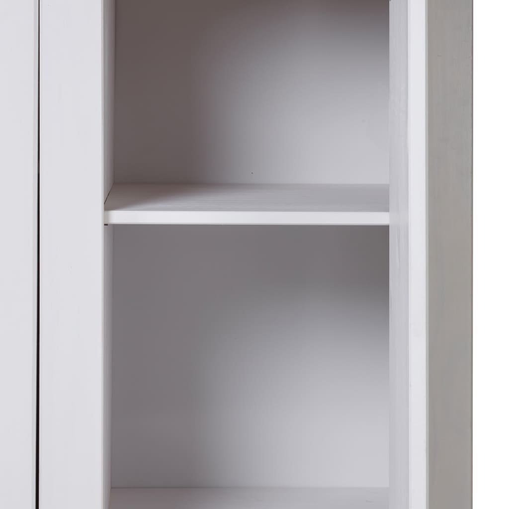 vidaXL 3-Door Wardrobe White 46.5"x19.7"x67.5" Pine Panama Range