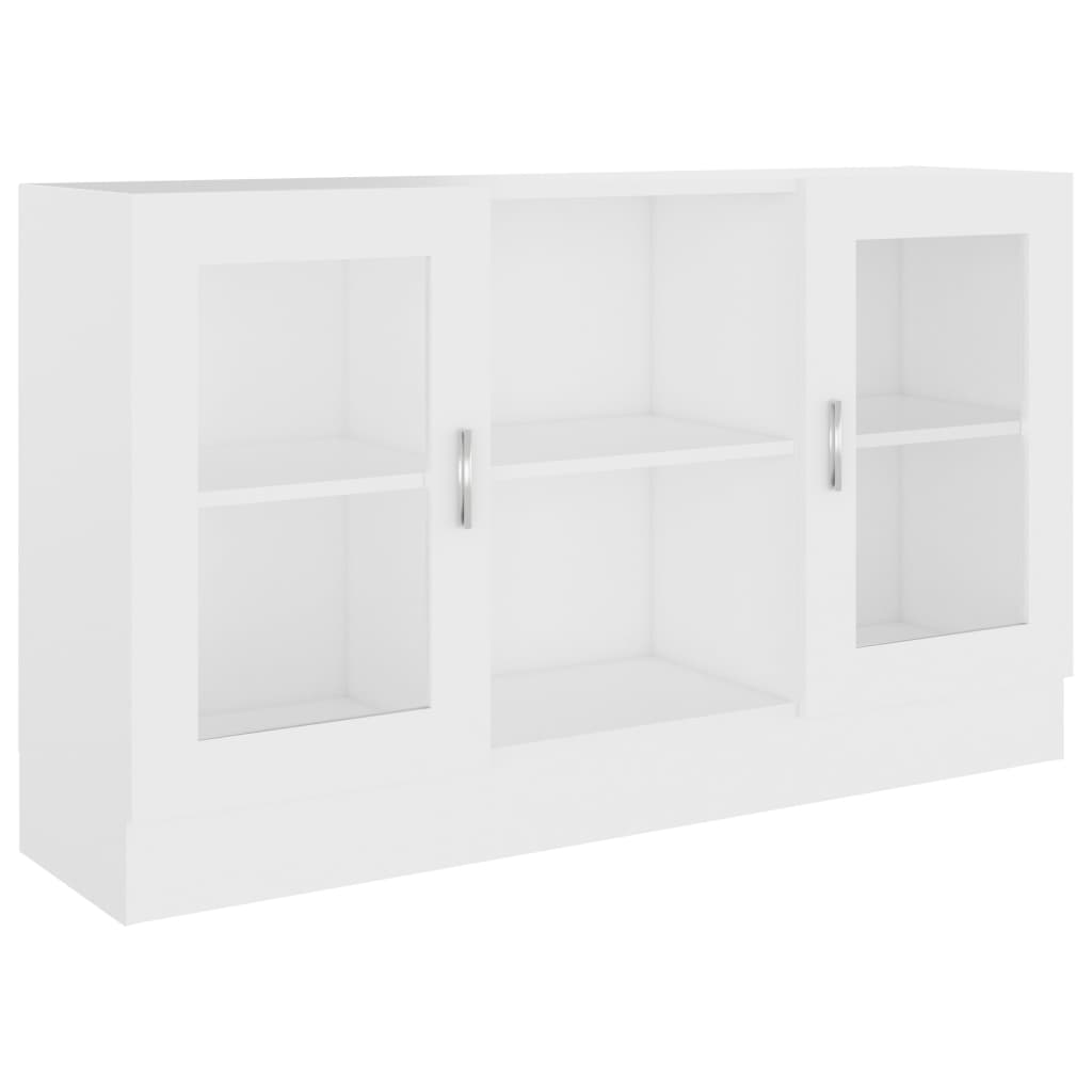 vidaXL Vitrine Cabinet White 47.2"x12"x27.6" Chipboard